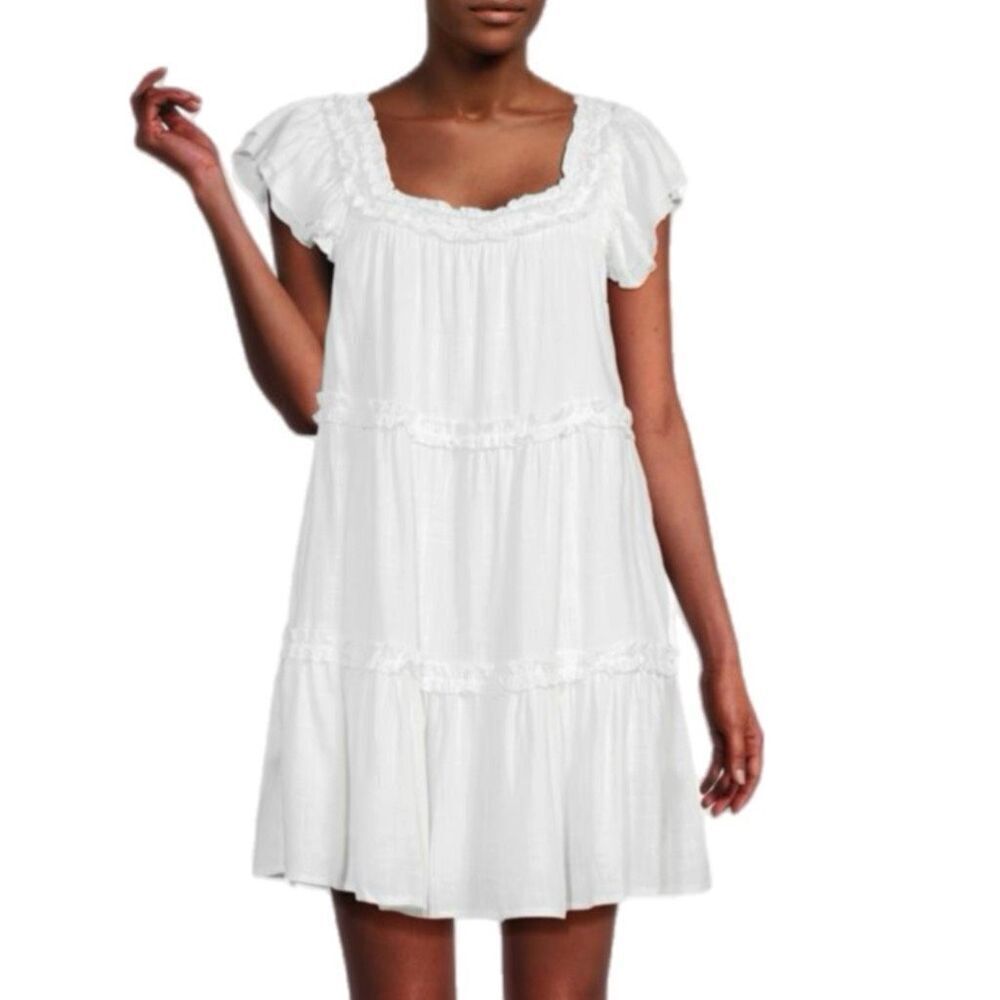 NWT Allison New York “Faye” Mini Dress in White. Size L